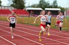 Ashlyn Bland (Gateshead) winning the under-15s 100 metres at the North Eastern Champs, Gateshead.